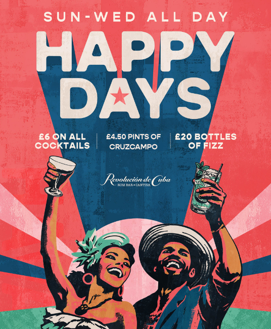 revolucion de cuba happy hour cocktail offer scotland